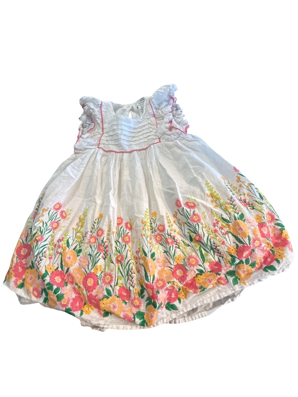 Haute Hippie Kids Style White Floral Ruffle Cottagecore Sundress Sz 4T